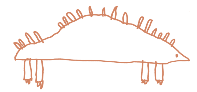 4才児が初めて描いた恐竜の絵