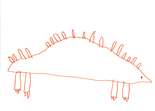 初めて描いたステゴサウルス