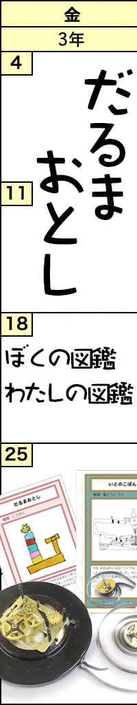 金曜クラスの予定